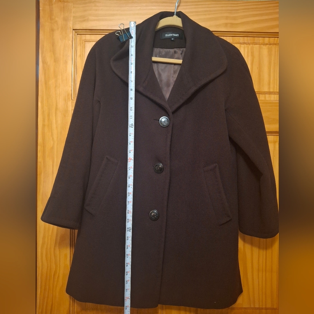 Elegant Chocolate Brown  Womans Coat 8P - Picture 11 of 15